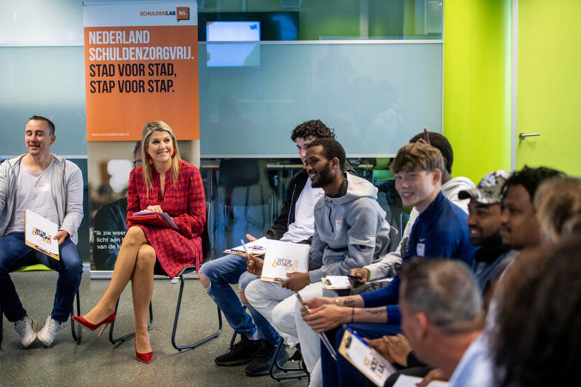 Queen Máxima visits the AVENTUS school  for secondary vocational education and speaks with young people